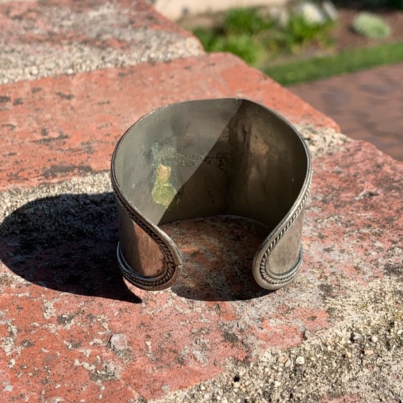 Southwestern Vintage Metal Cuff Bracelet with Stones - Picture 4 of 16